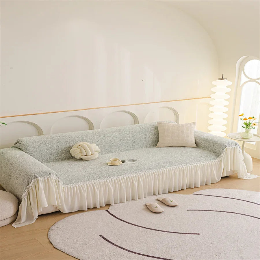 Sofabezug – Leichte Luxus-Strickdecke – Komplett L-Form 180x300cm