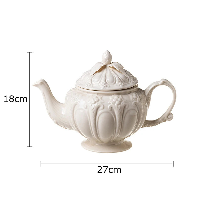 Floral Reliefs Keramiktasse – Porzellan Teeset 250-900ml