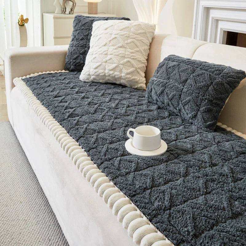 Plüsch Sofa Kissen – Baumwolle Uni – Verschiedene Grössen