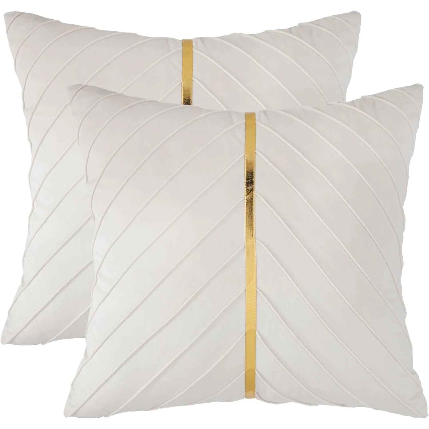 Samt Kissenbezug – Gold Leder Patchwork – 45x45cm