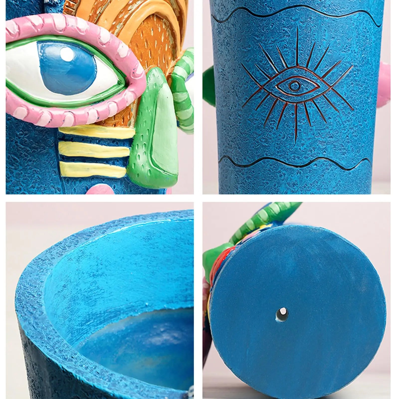 Resin-Gesichts-Planter – Künstlerische Skulptur für Zuhause