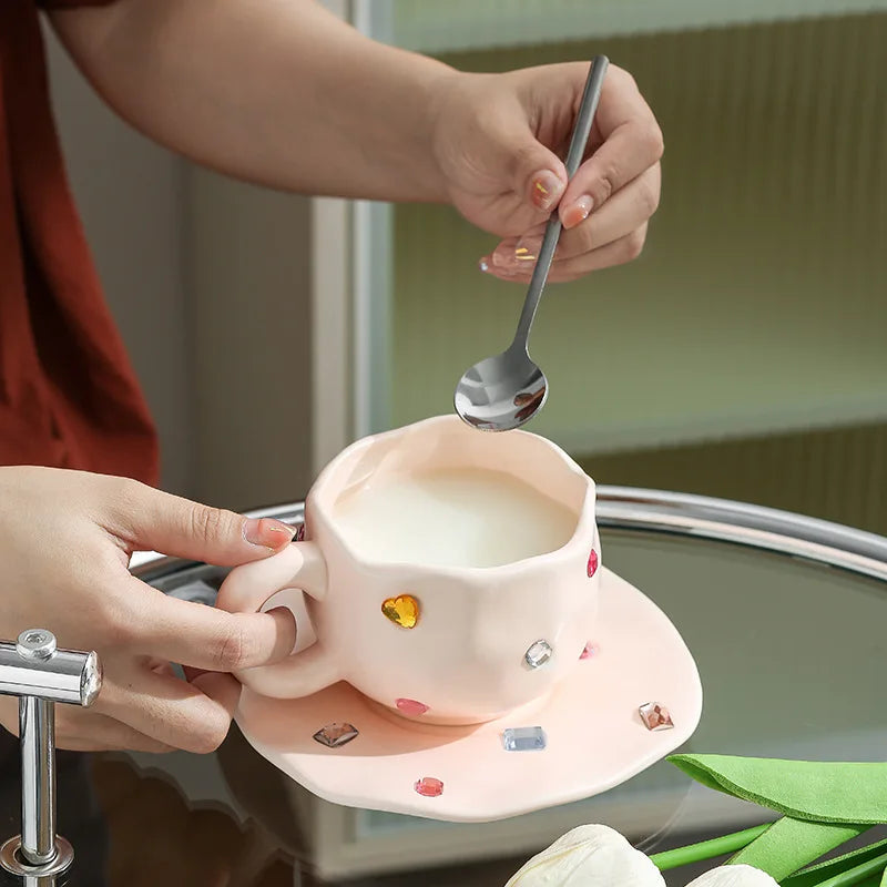 Keramik Kaffeetassen Set - Light Luxury Design - 320ML