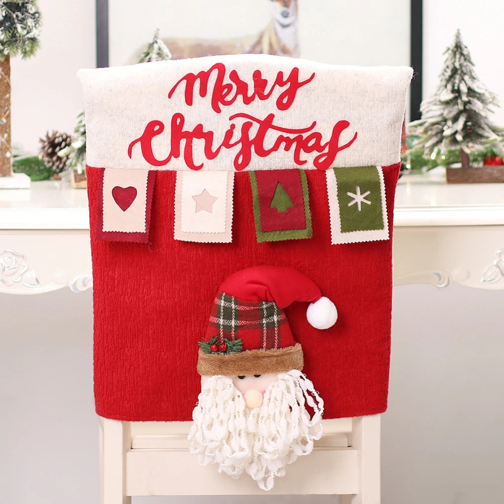 Weihnachtlicher Stuhlbezug – 3D Polyester – 52x46 cm