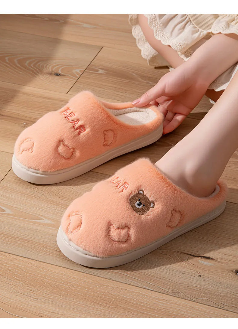 Baumwollpantoffeln - Flanell, Rutschfest, Innen