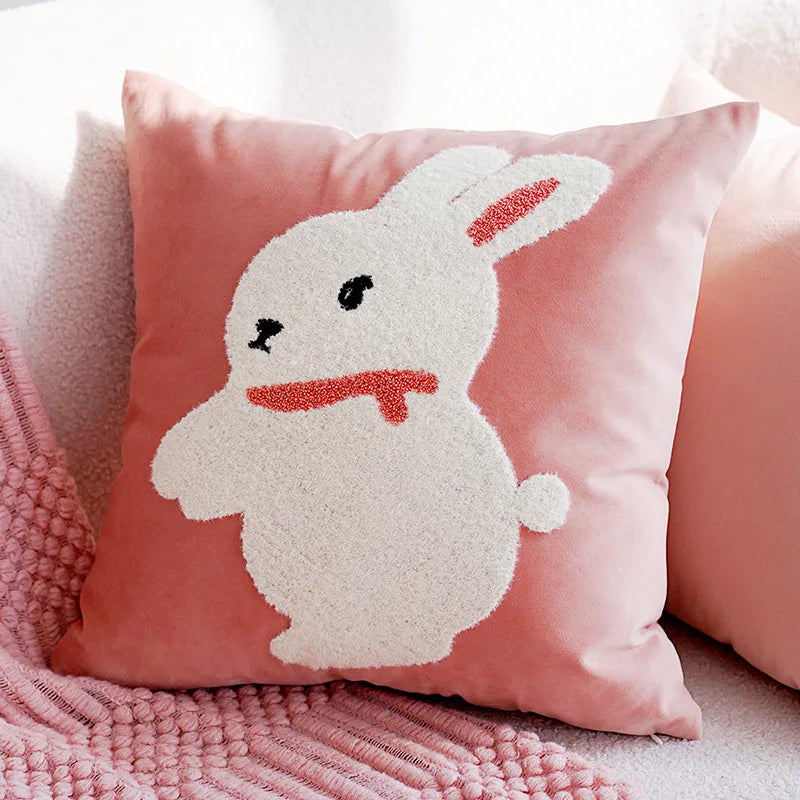 Nordische Bestickte Kissenhülle – Flanell, 45x45cm