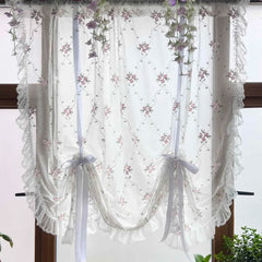 Bestickter Blumen Vorhang – Pink Europa Stil – 150cm