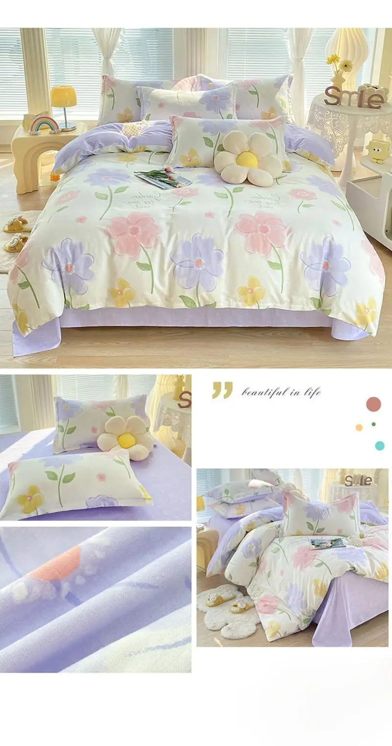 Baumwollbettwäsche – Florales Design – Verschiedene Grössen