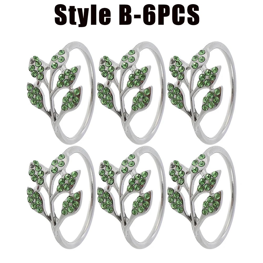 Serviettenringe – Elegantes Blatt-Design – Metallset