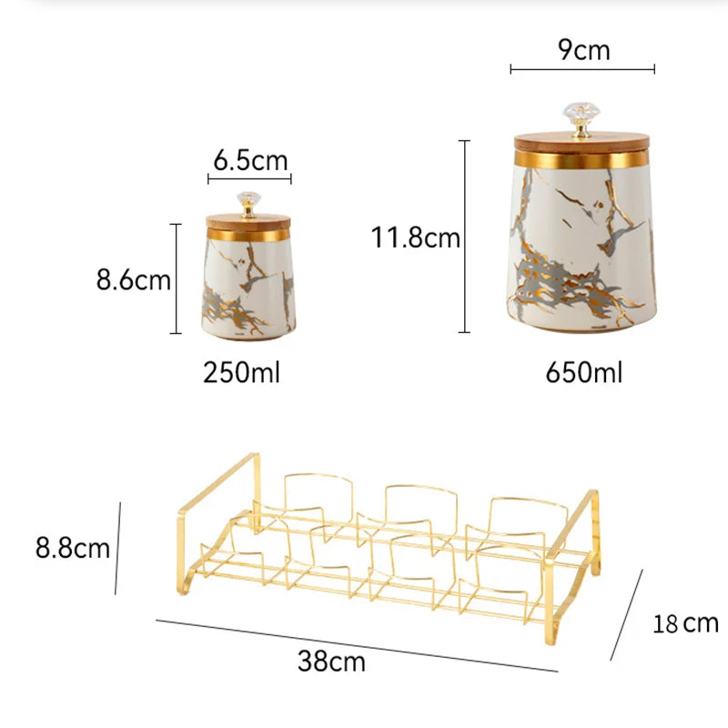 Keramik Aufbewahrungsgläser – Modern Marmor mit Deckel