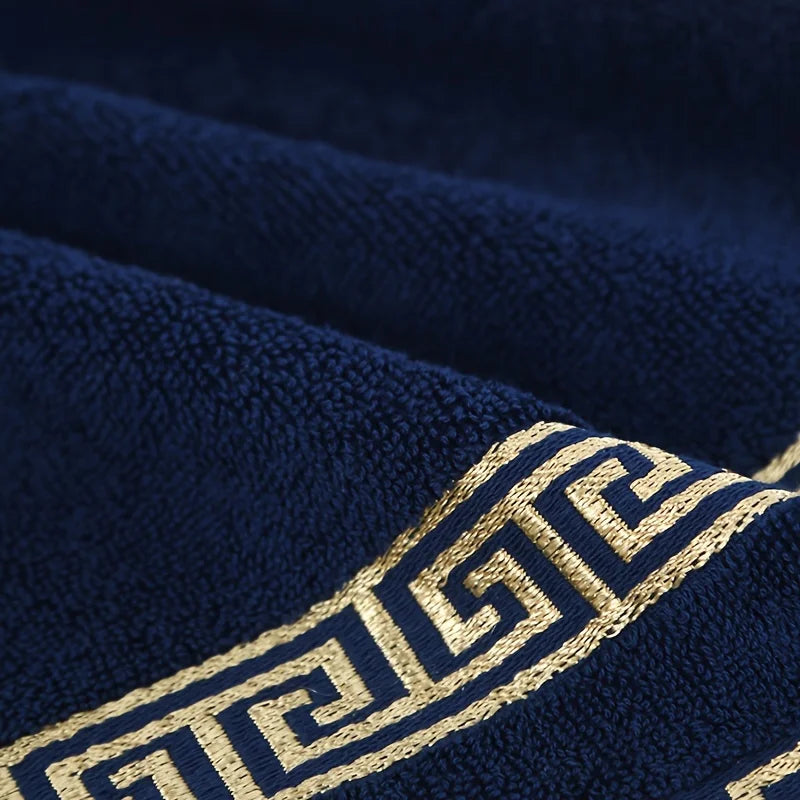 schwarzes jacquard handtuchset aus baumwolle 34x74cm und 70x140cm