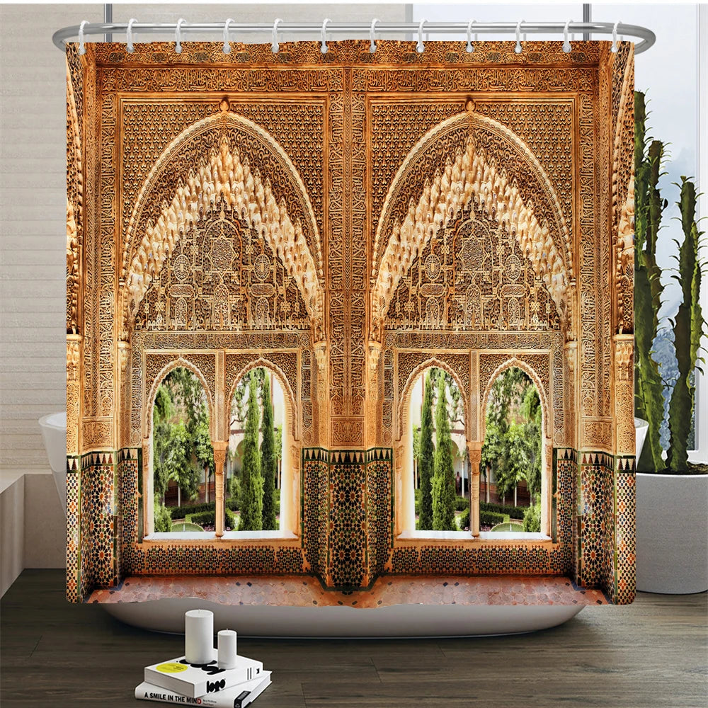 3D Duschvorhang – Marokkanischer Stil – 180x180cm
