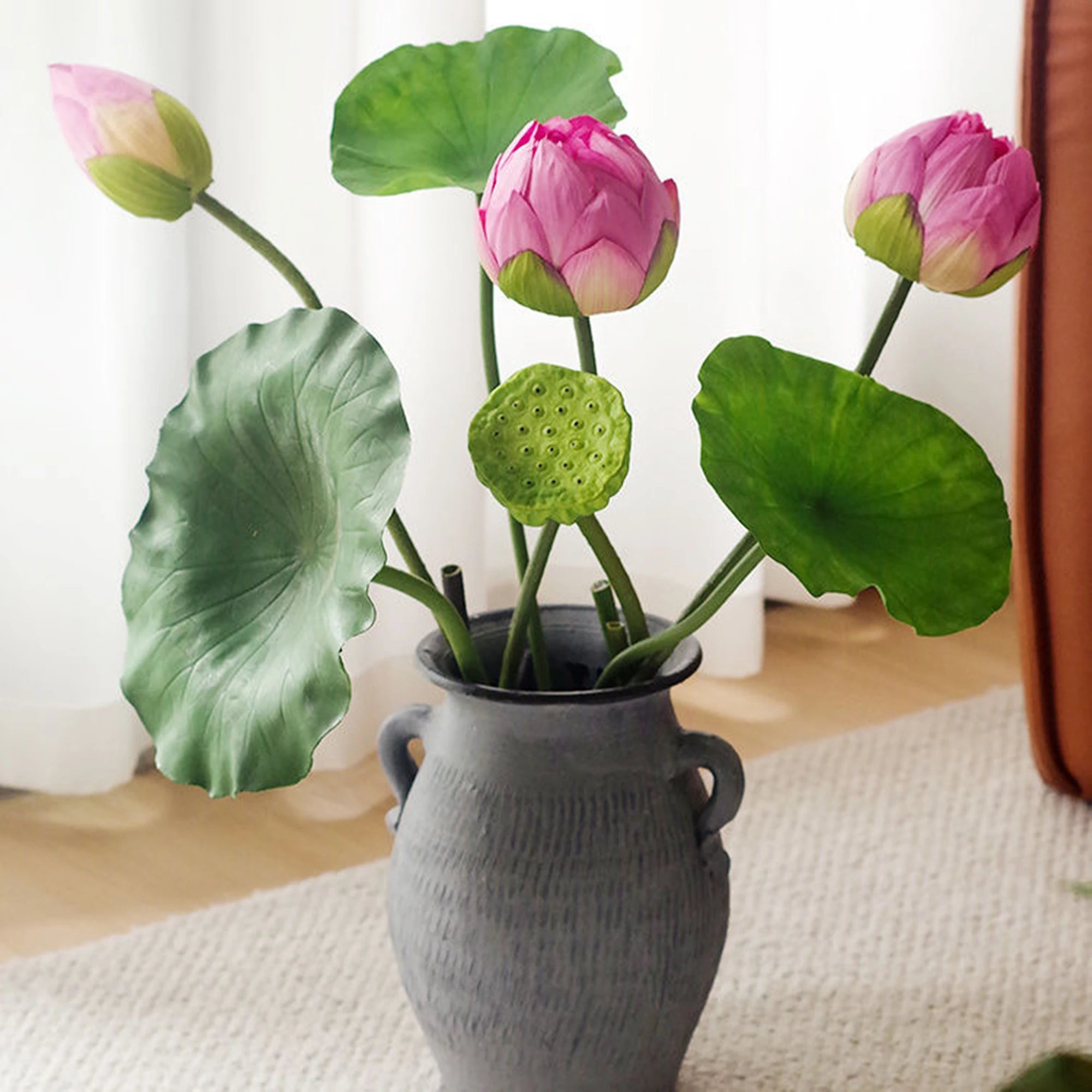 Künstliche Lotusblumen – Echtwirkendes Design – 83 cm