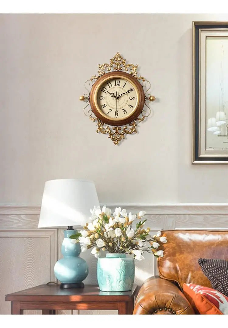 Wanduhr – Retro Metall Rund – Wohnzimmer Dekor