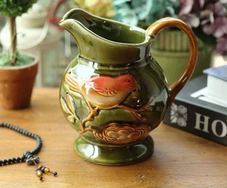 Keramik Handwerks Vase – Folk Art Design