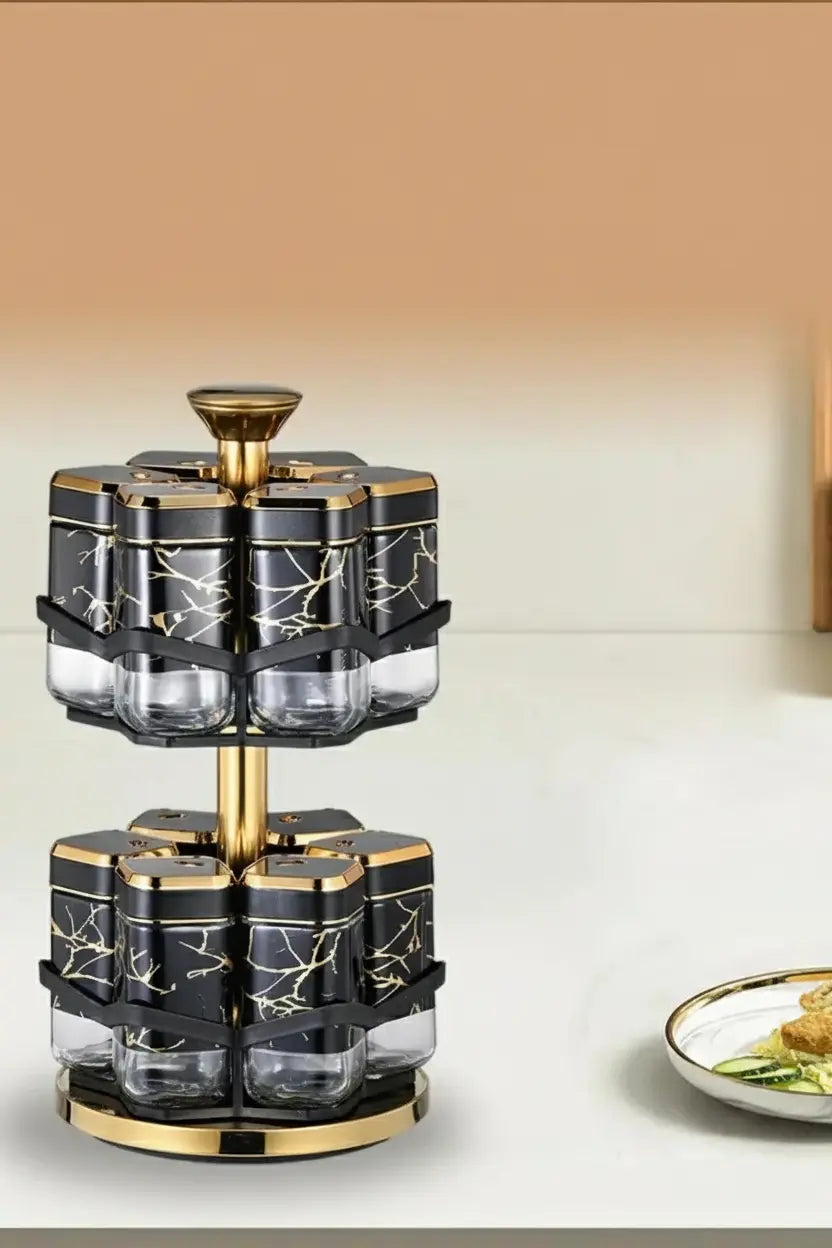 Nordic Gewürzglas Set – Keramik & Holz Design