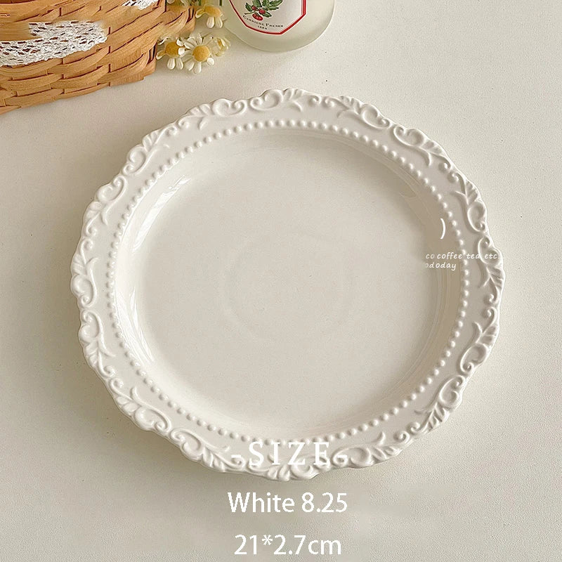 Französischer Keramikteller – Zuhause Café Floral