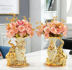 Moderne Vase – Goldglas & Keramik – Wohnzimmereinrichtung