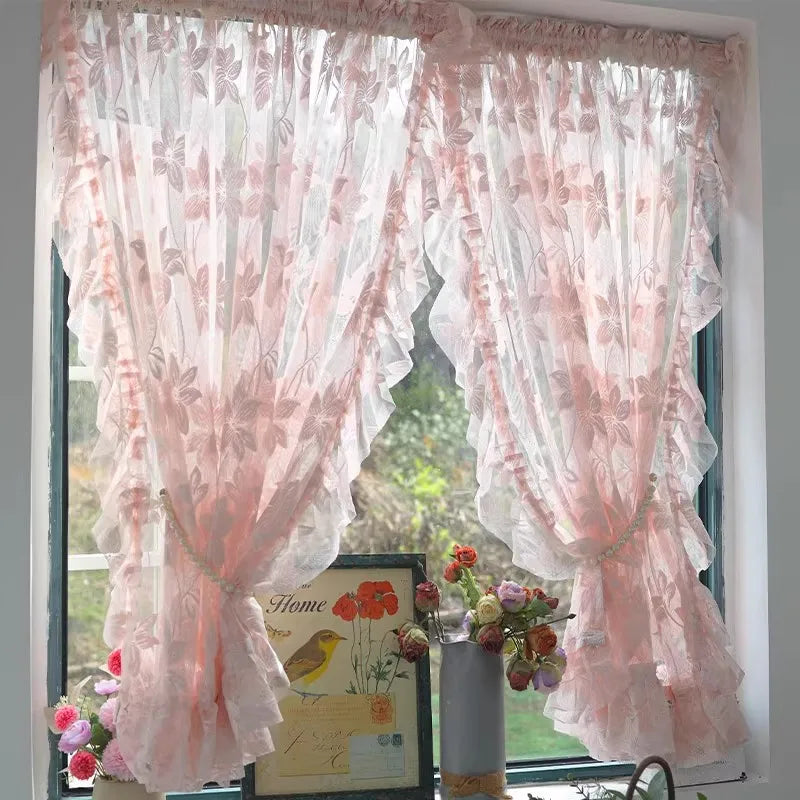Romantischer Blumen Vorhang – Koreanische Spitze – W132 x H213cm