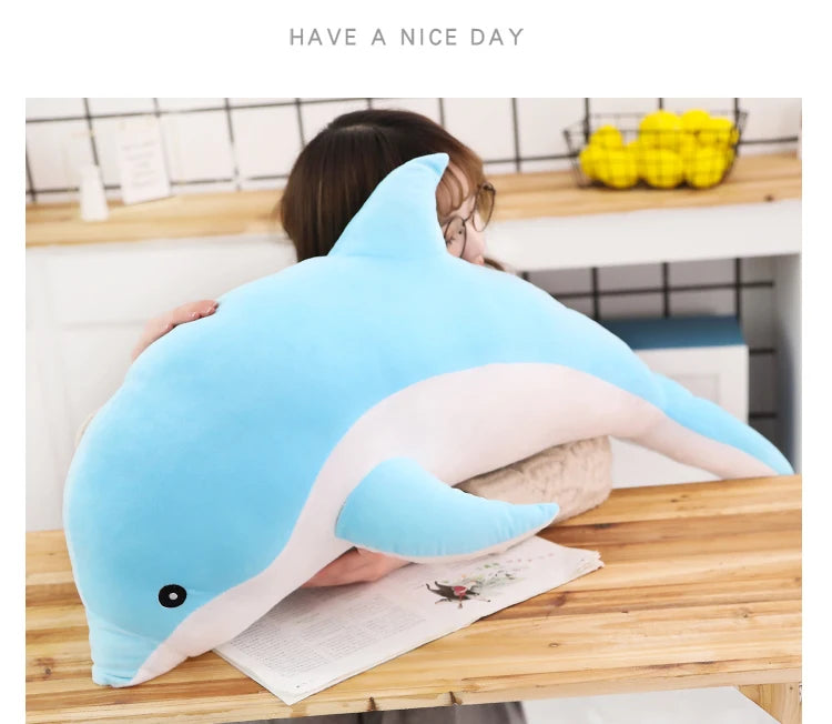 Delfin Plüschkissen – Weiches Plüsch & Baumwolle, 30-140cm