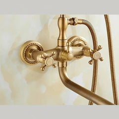 Duscharmatur – Antik Messing – Wandmontage 30cm
