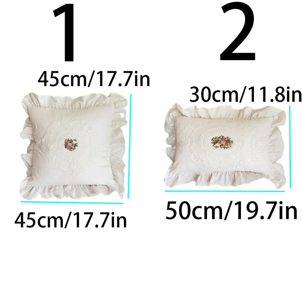 Französische Spitzenkissenhülle – Weiche Baumwolle – Schlafzimmer