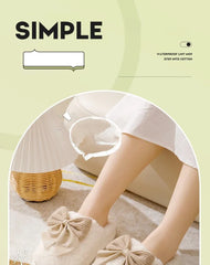 Dicke Sohle Schleifen-Pantoffeln – Plüschkomfort, Indoor