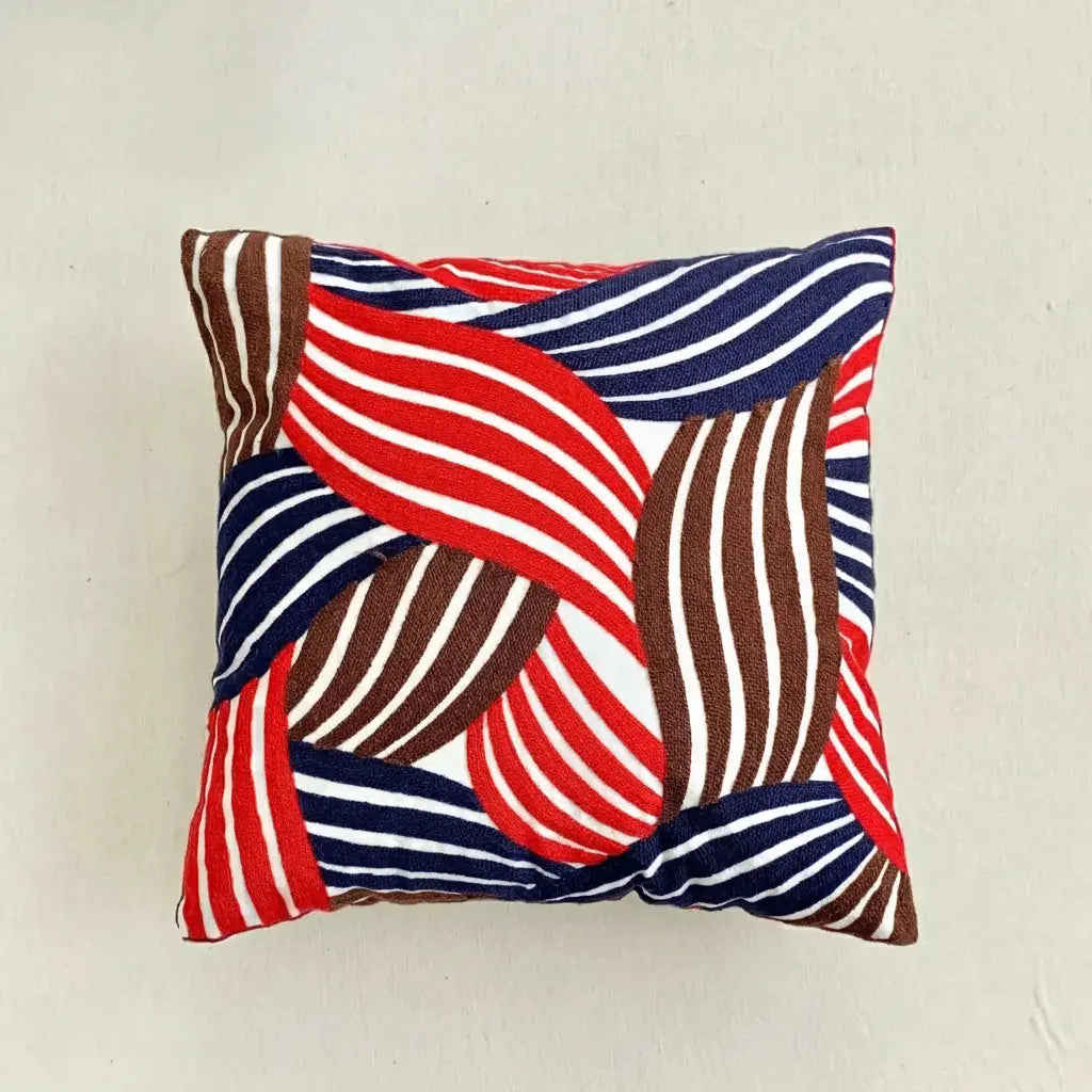 Grüne Blatt Stickerei Kissenbezug – Modernes Baumwolle 45x45cm