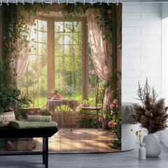 Wald Duschvorhang – Grafisches Polyester – Wasserabweisend