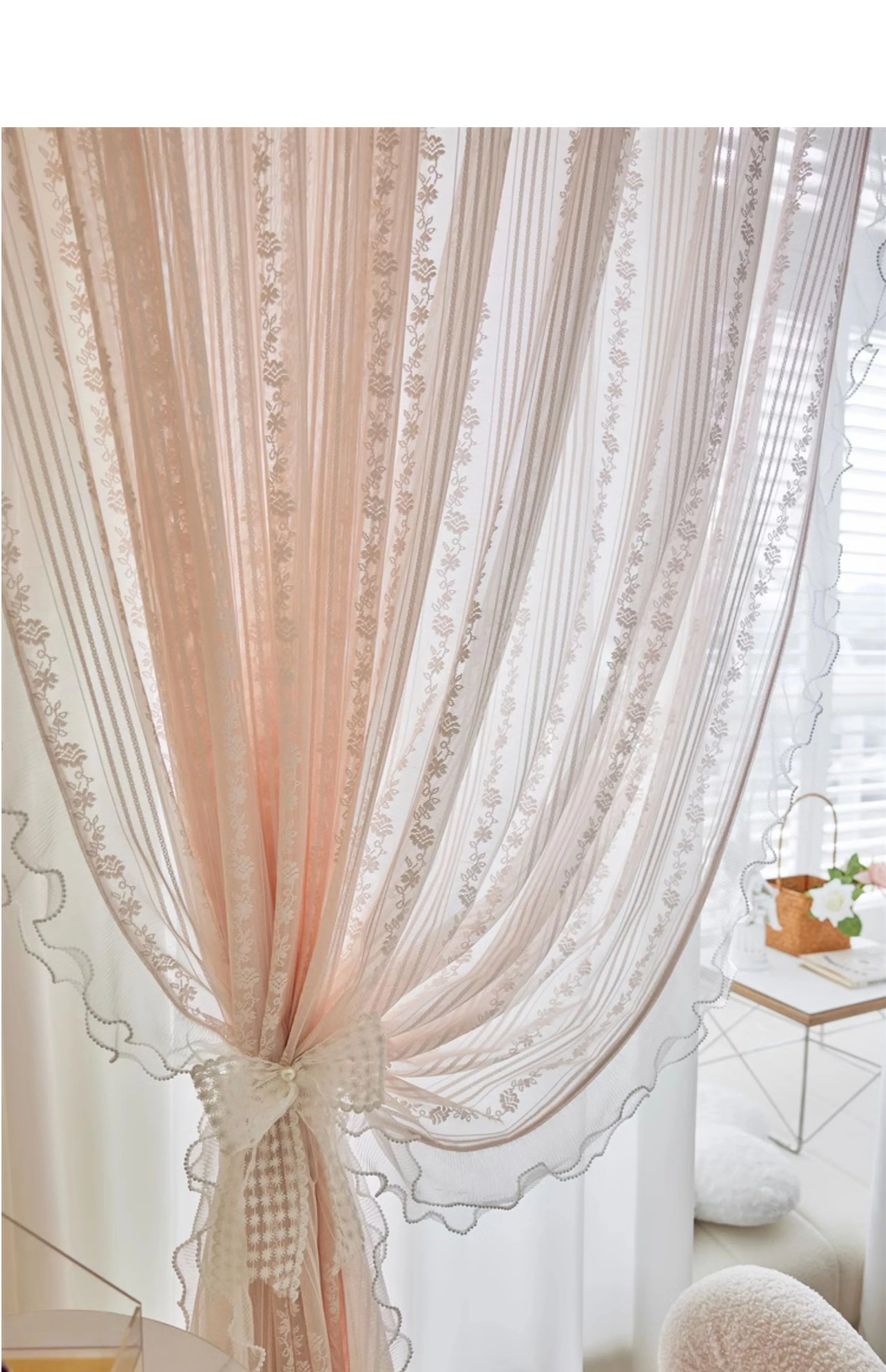 Transparente Prinzessinnen-Vorhänge – Jacquard-Design – Luxus-Wohnzimmer