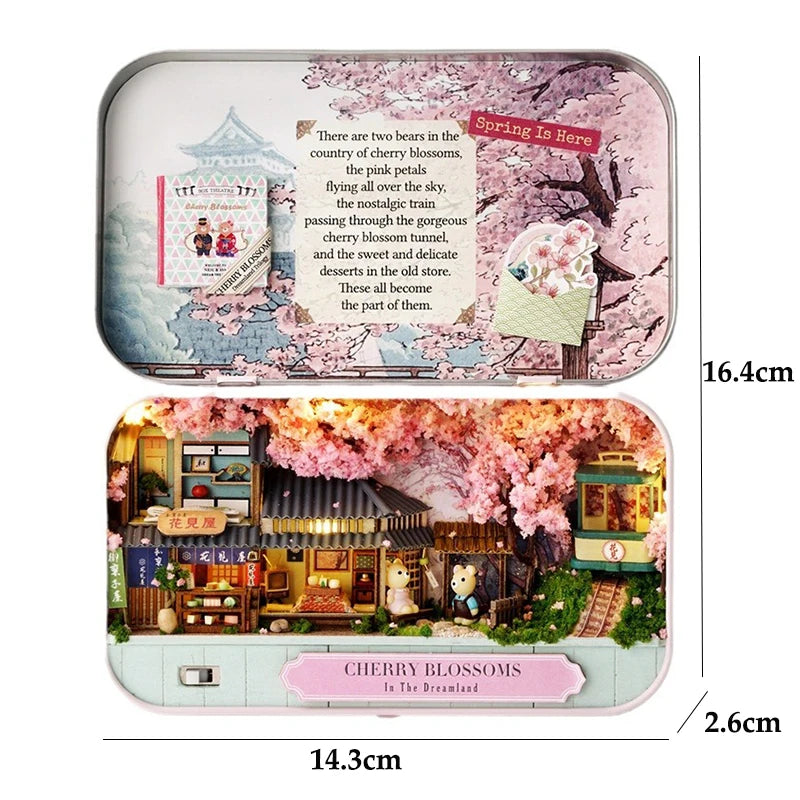 Miniatur Puppenhaus – Holzstil – Schlafzimmerdeko