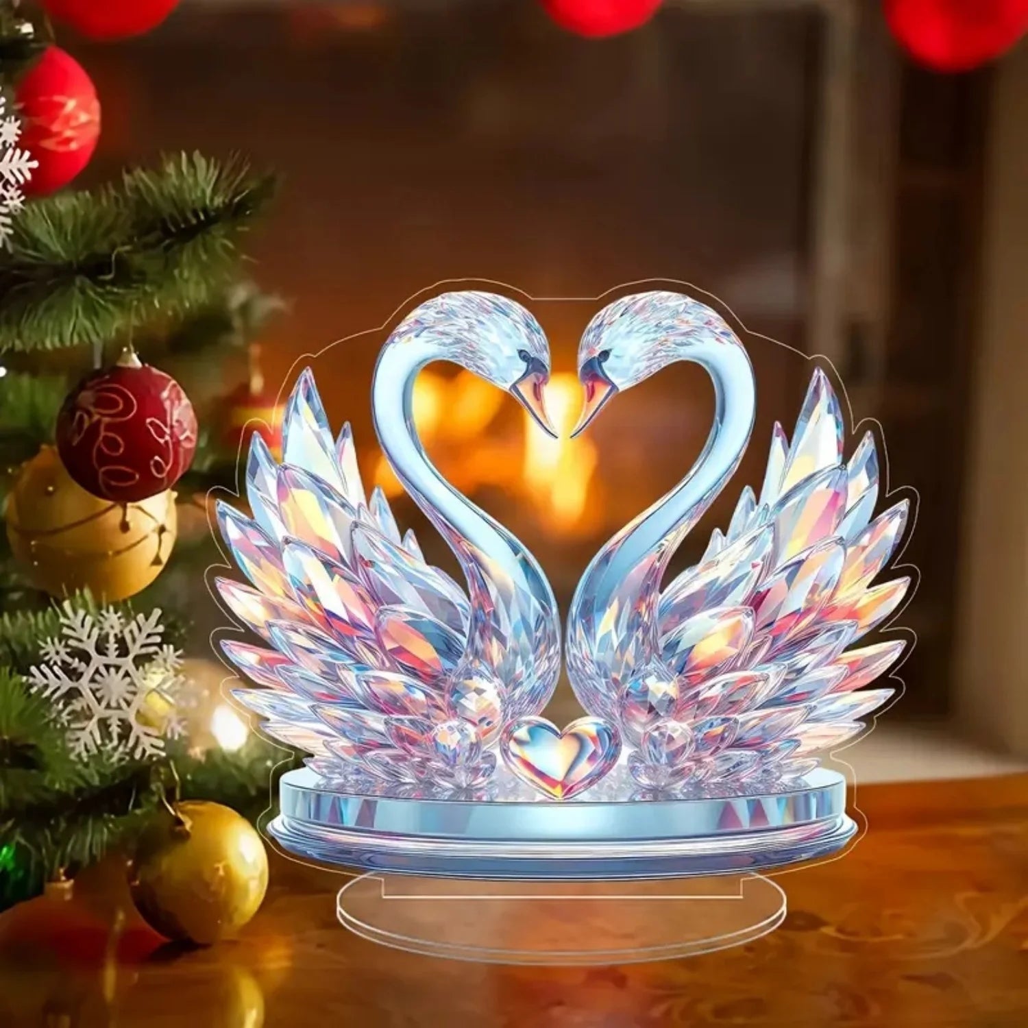 Bunte Schwanenstatue – Acryl Design – Ideal für Zuhause oder Café