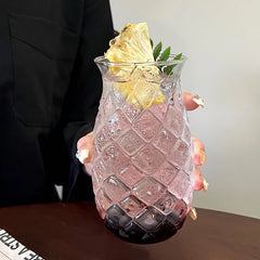 Glas Tasse - Ananas Design - Transparent - 480ml