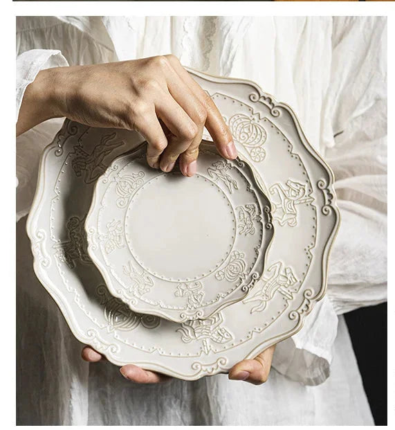 Keramik Geschirrset – Handgefertigt, Off White