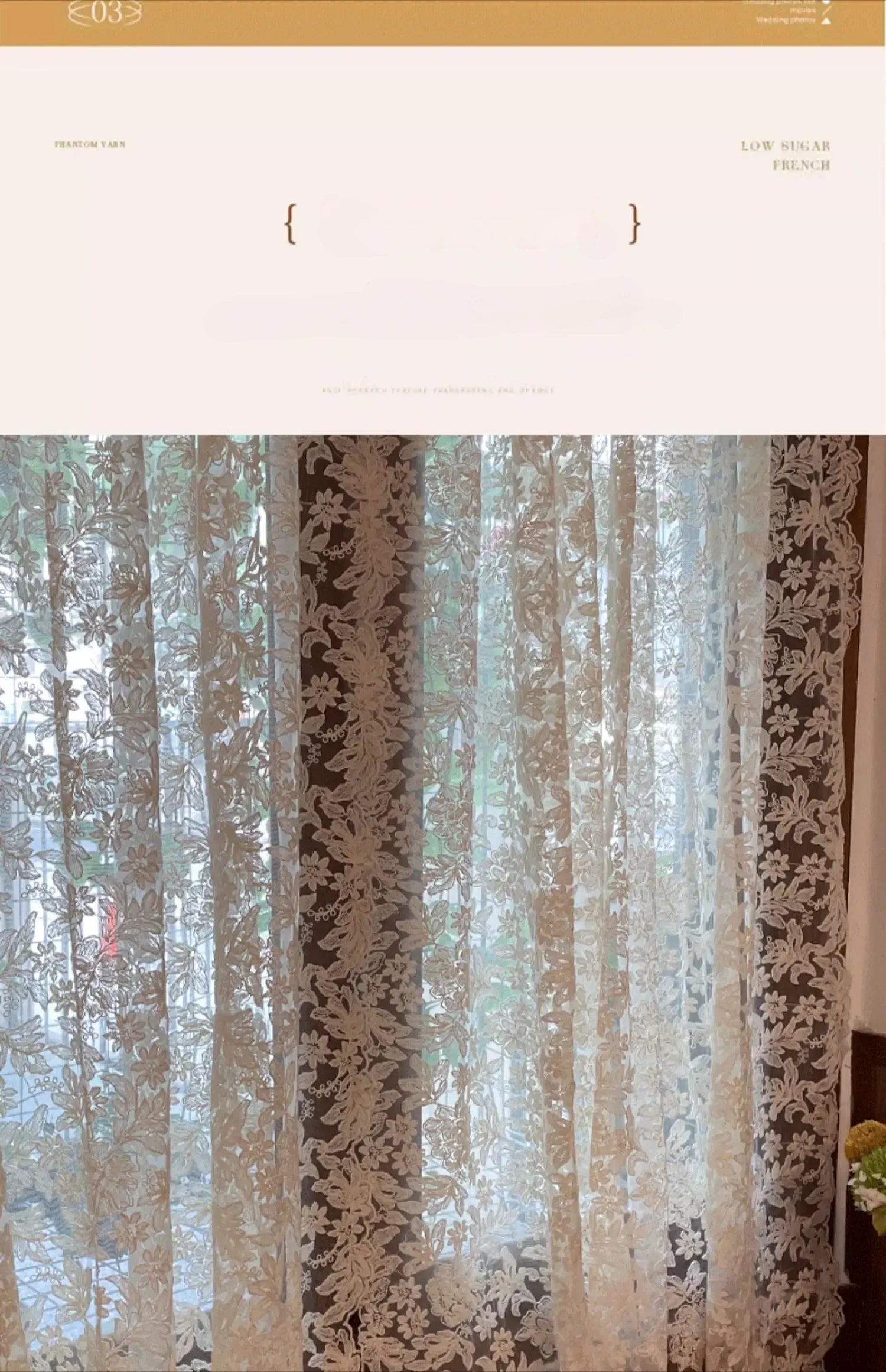 Gazevorhänge – Vintage Spitzen Design – Anpassbare Grösse