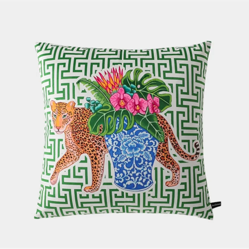 Orientalischer Samt Kissenbezug – Tiermotiv 50x50cm