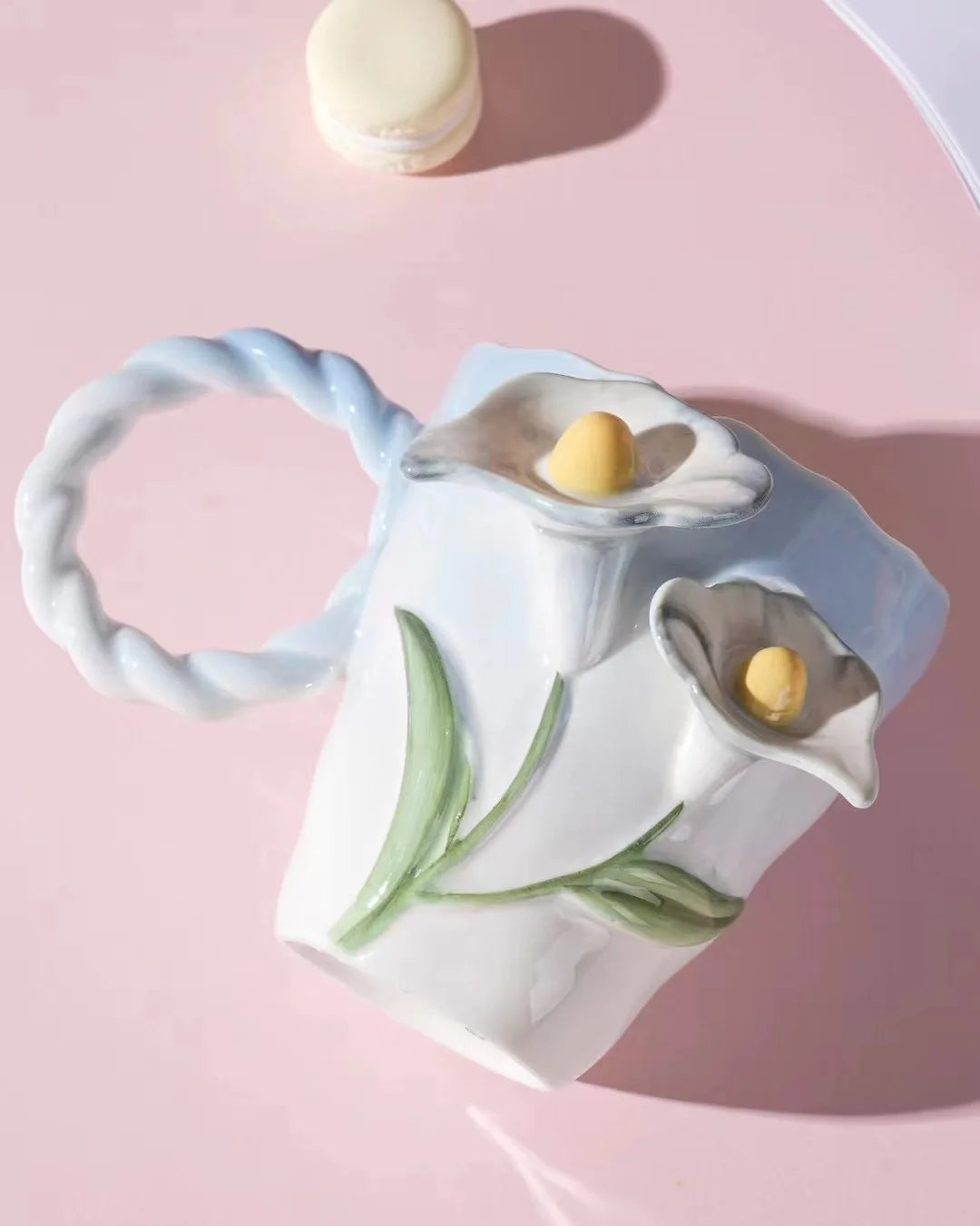 Keramiktasse – Vintage Stil, Blumenmuster – 401-500ml