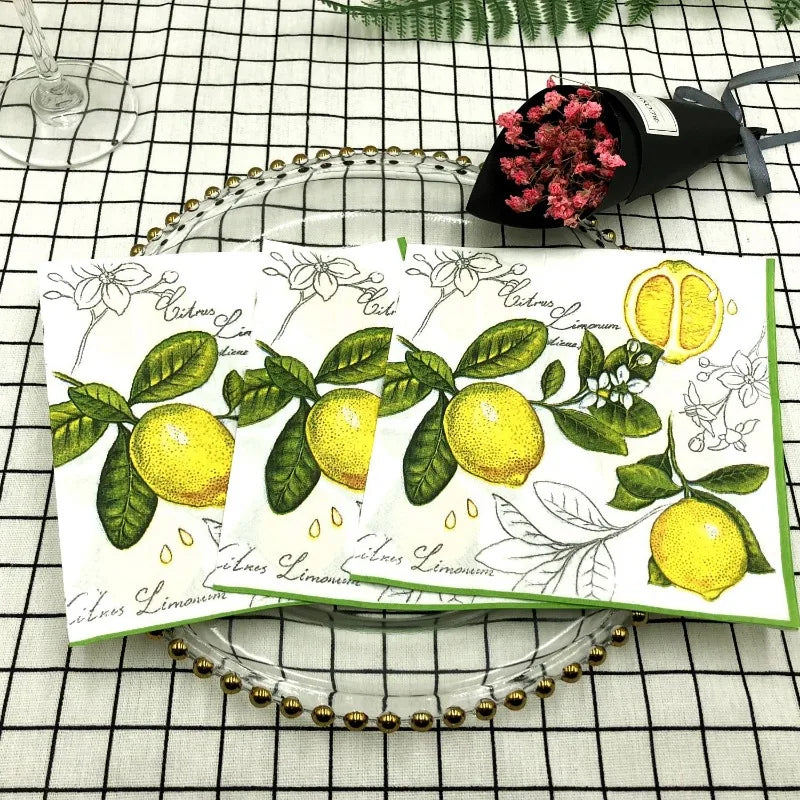 Papier Servietten – Zitronendesign – 33*33cm