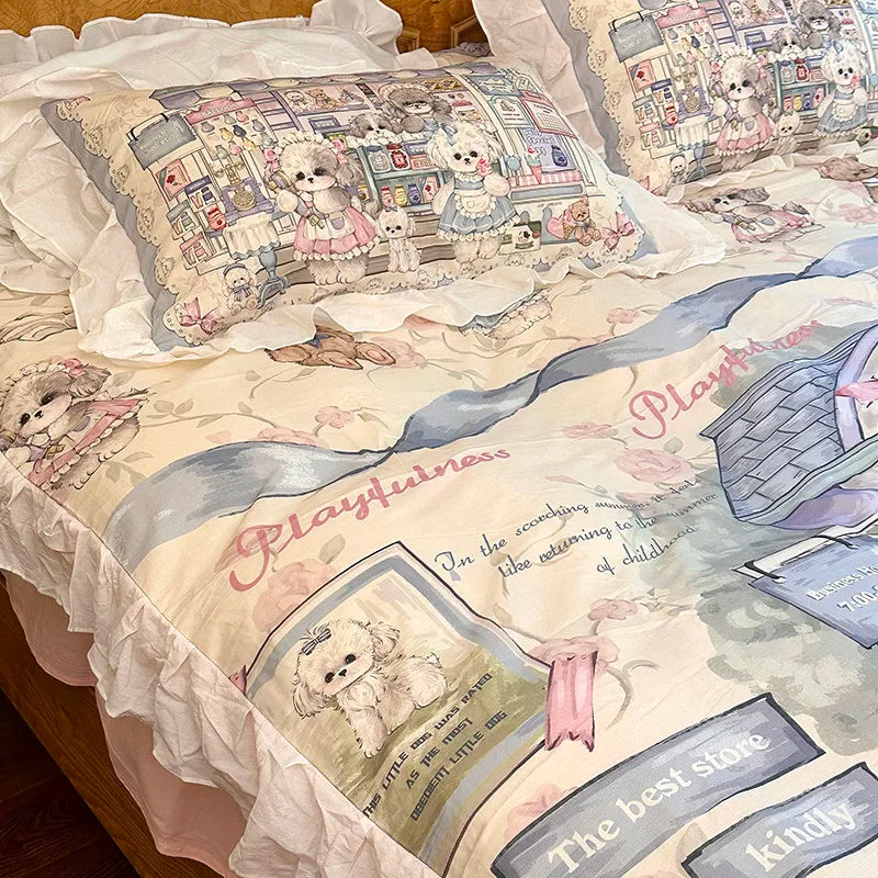 100% Baumwolle Bettdeckenbezug – Cartoon Prinzessin Stil – Twin, Queen, Double