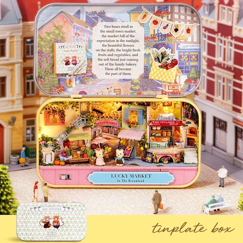 Miniatur Puppenhaus – Holzstil – Schlafzimmerdeko