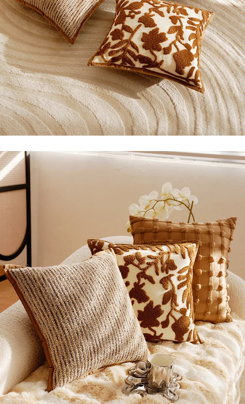 Nordisches Kissenbezug – Florales Polyester/Baumwolle – 30x50/45x45cm