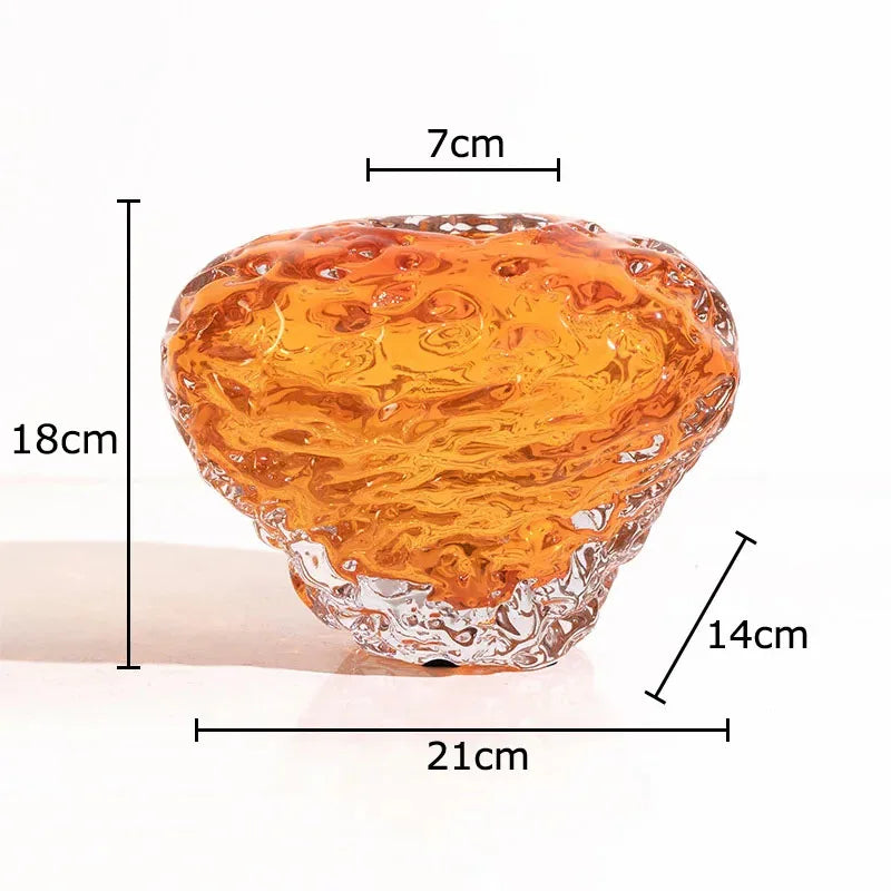 Bernstein Glasvase – Modernes Design – Tischdeko