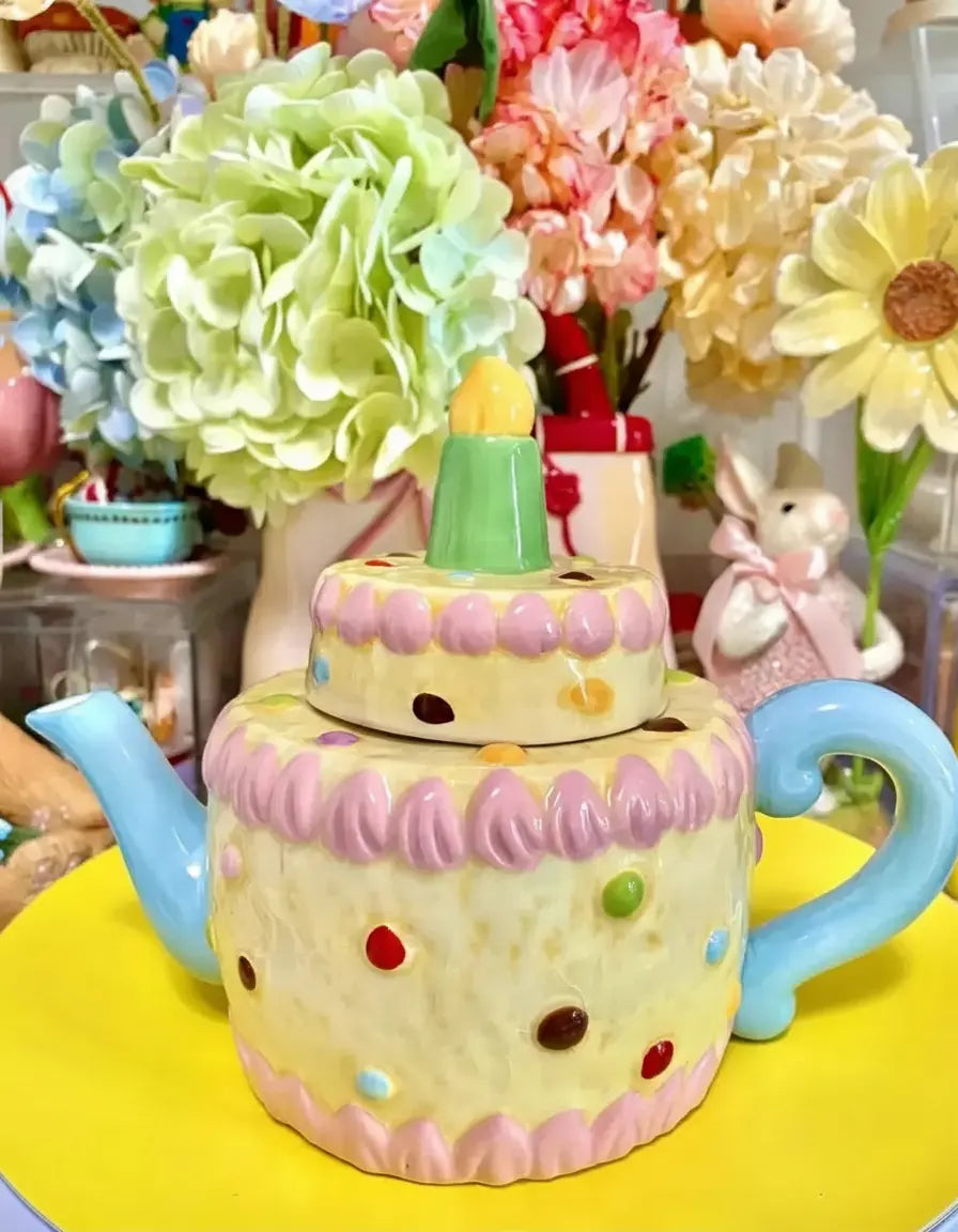 Bunte handgezeichnete 3D Relief Keramikteller für Desserts, mehrfarbig