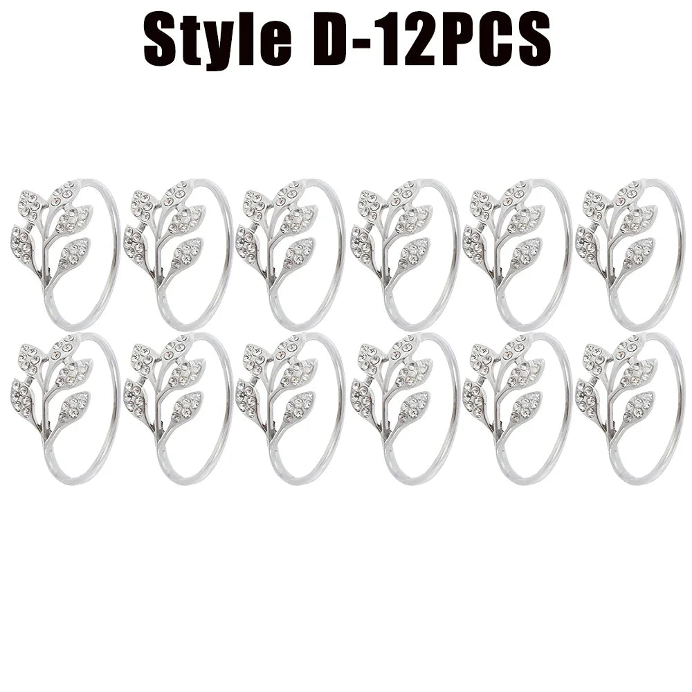 Serviettenringe – Elegantes Blatt-Design – Metallset
