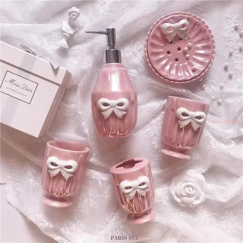 Badezimmer Set – Keramik Bowknot – Hotel Stil