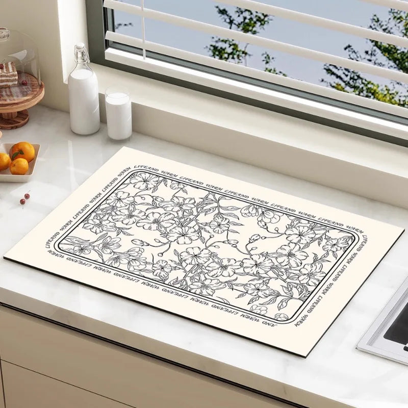 Diatom-Matte – Modernes Gummidesign – 40x60cm