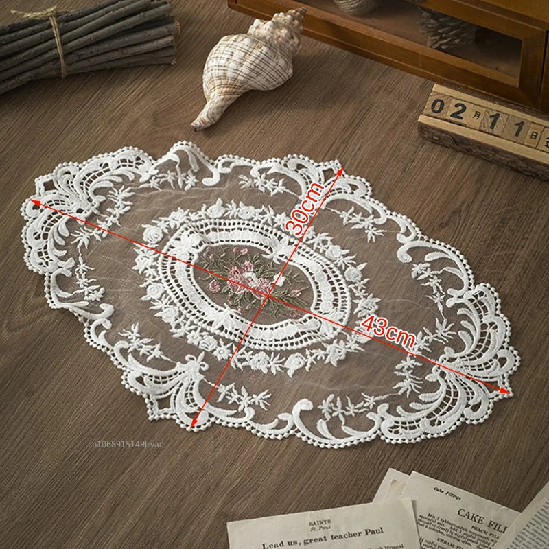 Runde Spitzentischdecke – Moderner Stil – 43x30cm