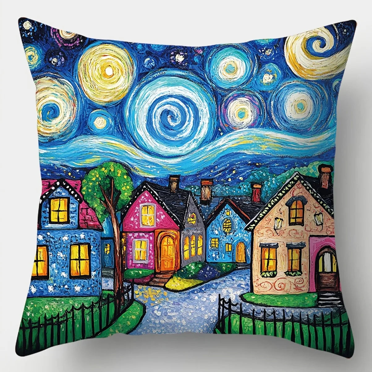 Van Gogh Sternennacht Kissenhülle – Kunstdesign – 60x60 cm