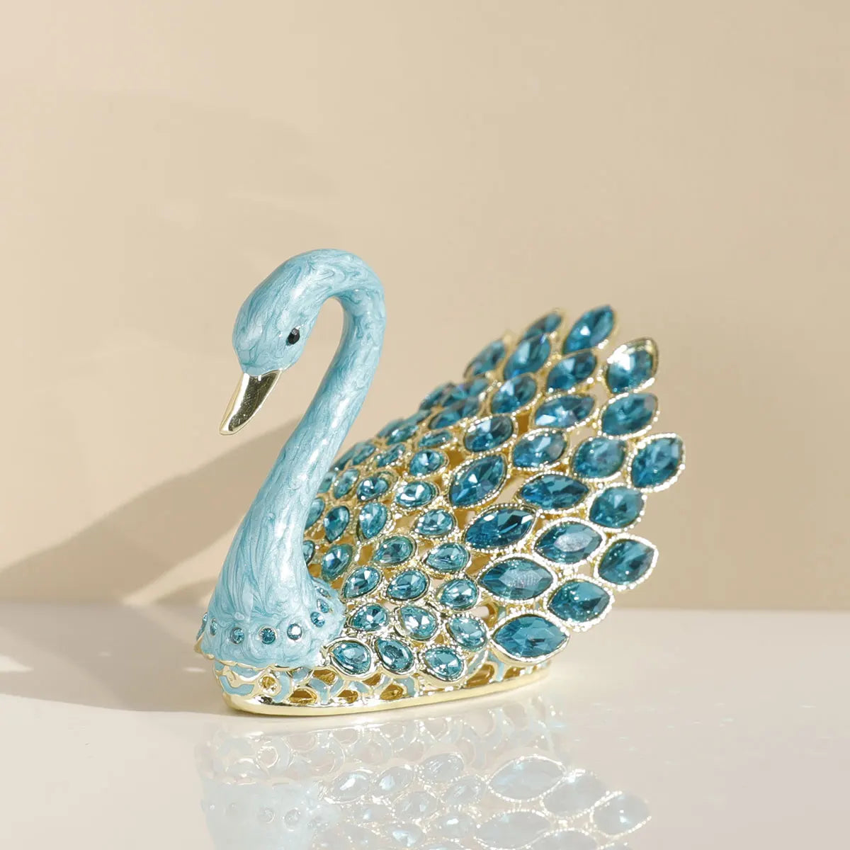 Schmuckschatulle Schwan – Emaille Zinklegierung – Schmuckdisplay