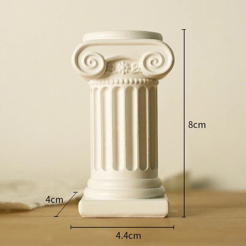Griechischer Säulen Kerzenhalter – Polyresin Design – Wohndeko