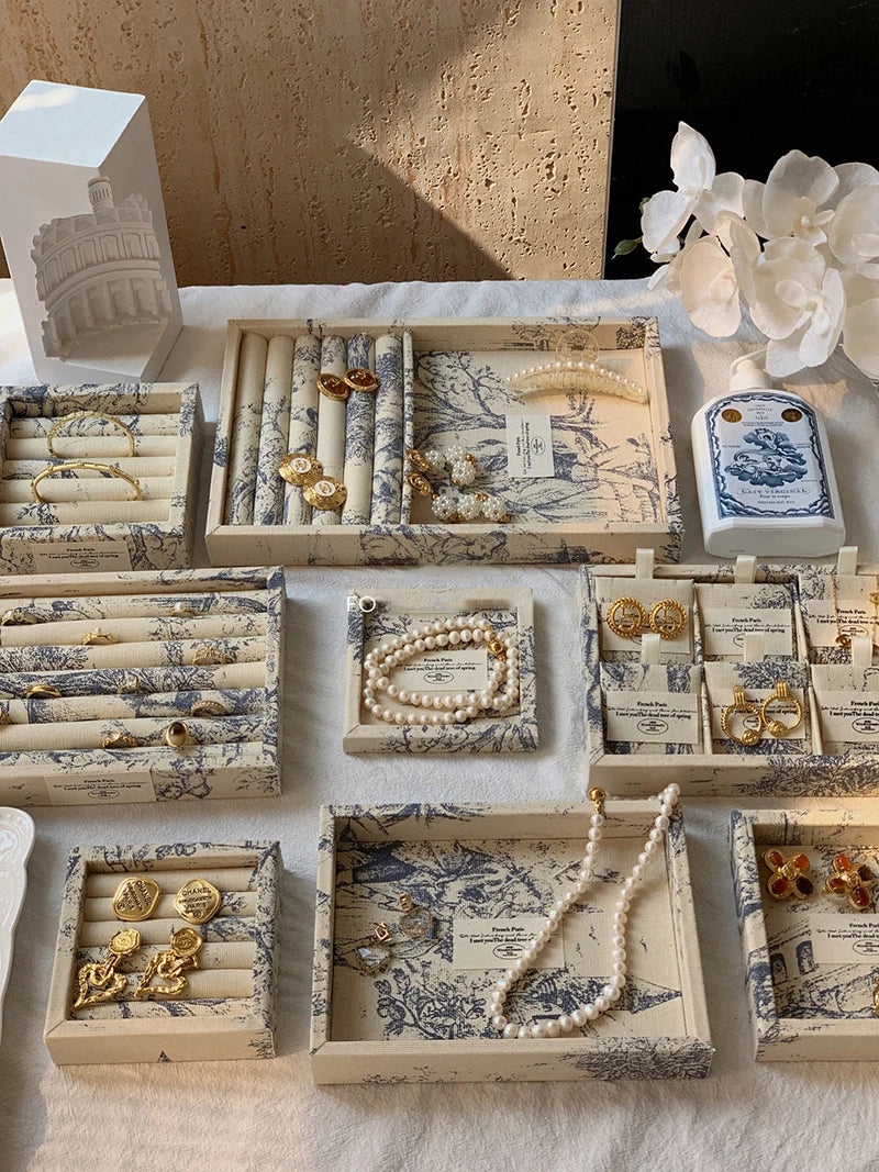 Schmuckdisplay Tablett – Künstlerisches Leinen-Design, Verschiedene Grössen